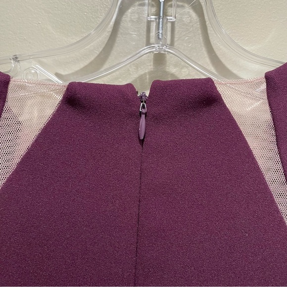 Calvin Klein Sheath Dress Mesh Detail Burgundy Purple Women’s Size 2 - Picture 9 of 9